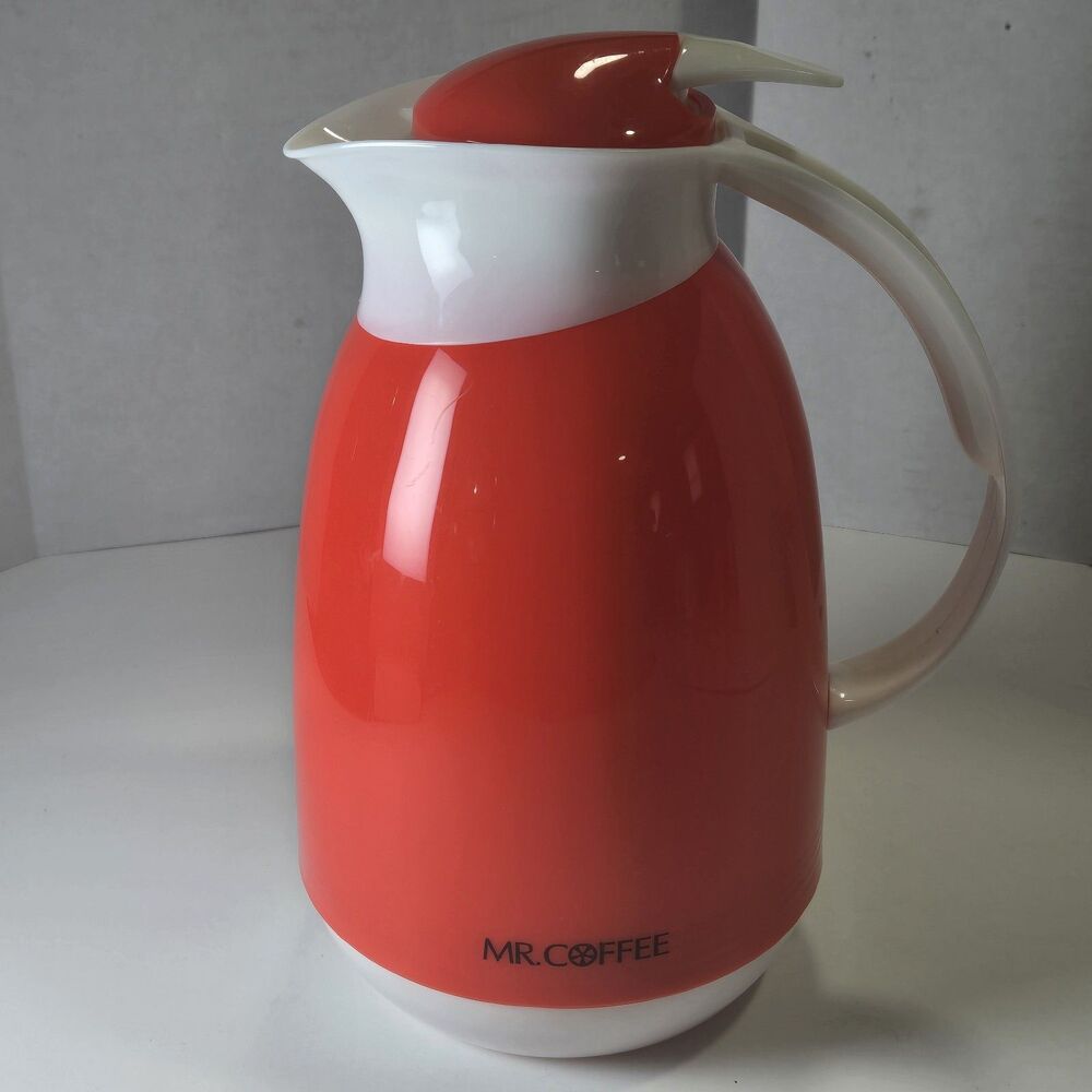 VTG Mr. Coffee Orange/white Thermos Carafe with Screw Lid